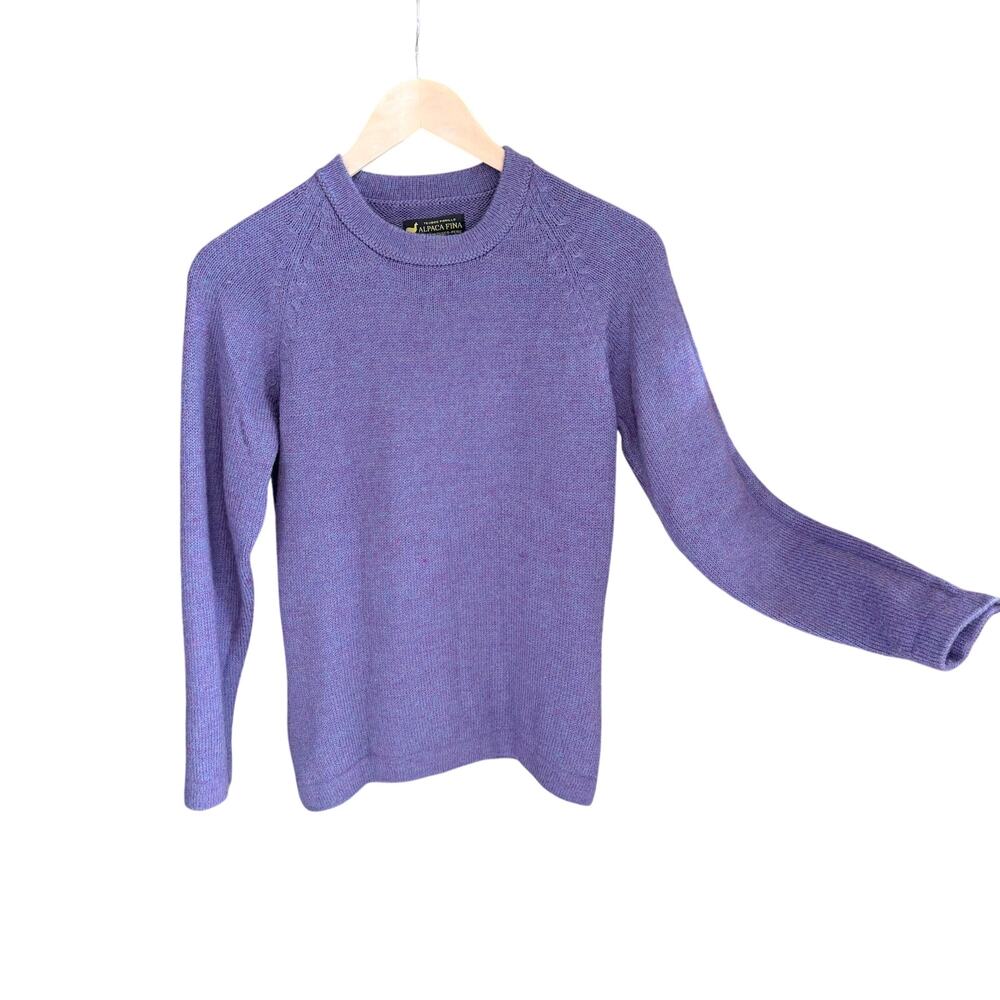 Alpaca Fina purple pullover sweater small made in peru soft luxury artisan made